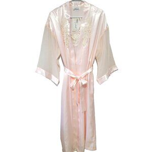 Dentelle Nightgown & Robe Peignoir Set Medium NWT Women's Satin Lace Trim